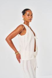 Ocean Crochet Vest - White