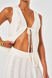 Ocean Crochet Vest - White
