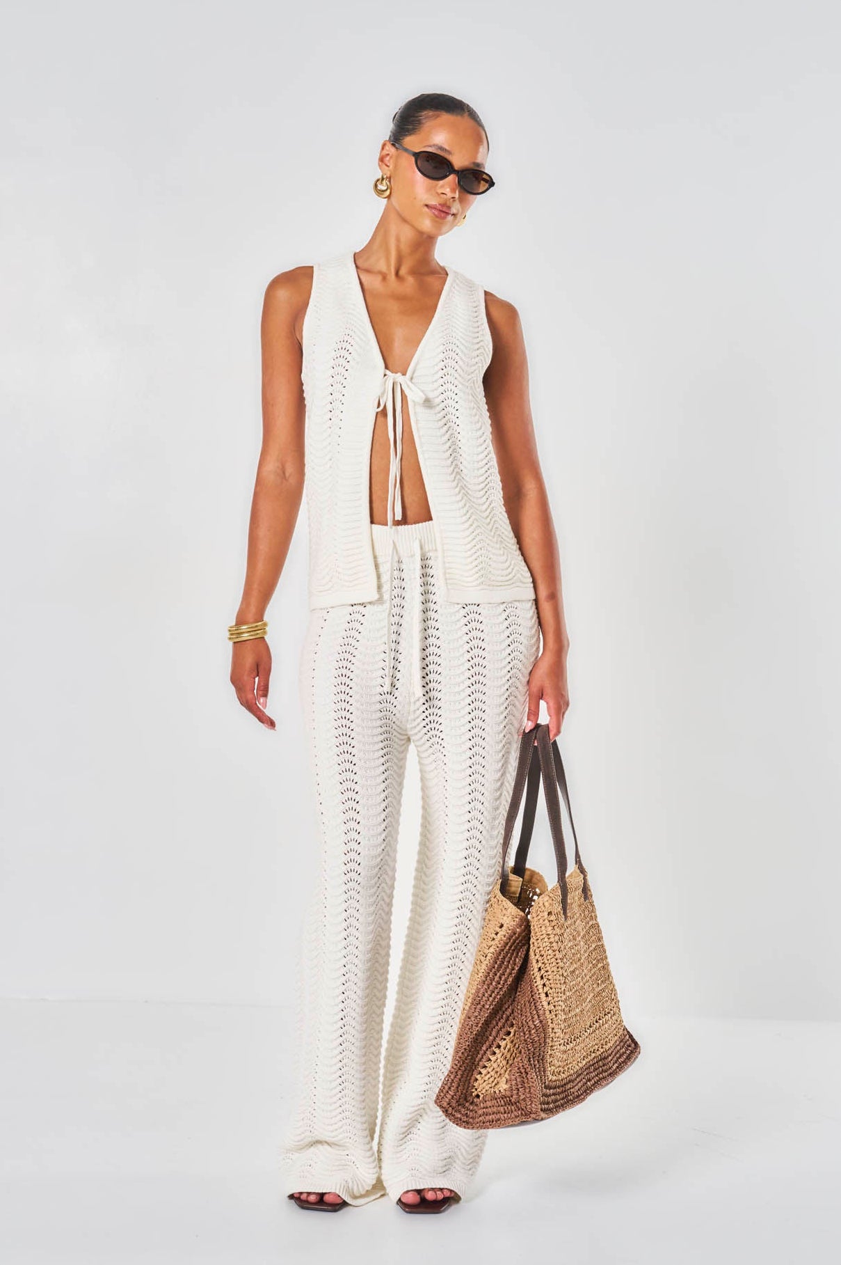 Ocean Crochet Trousers - White
