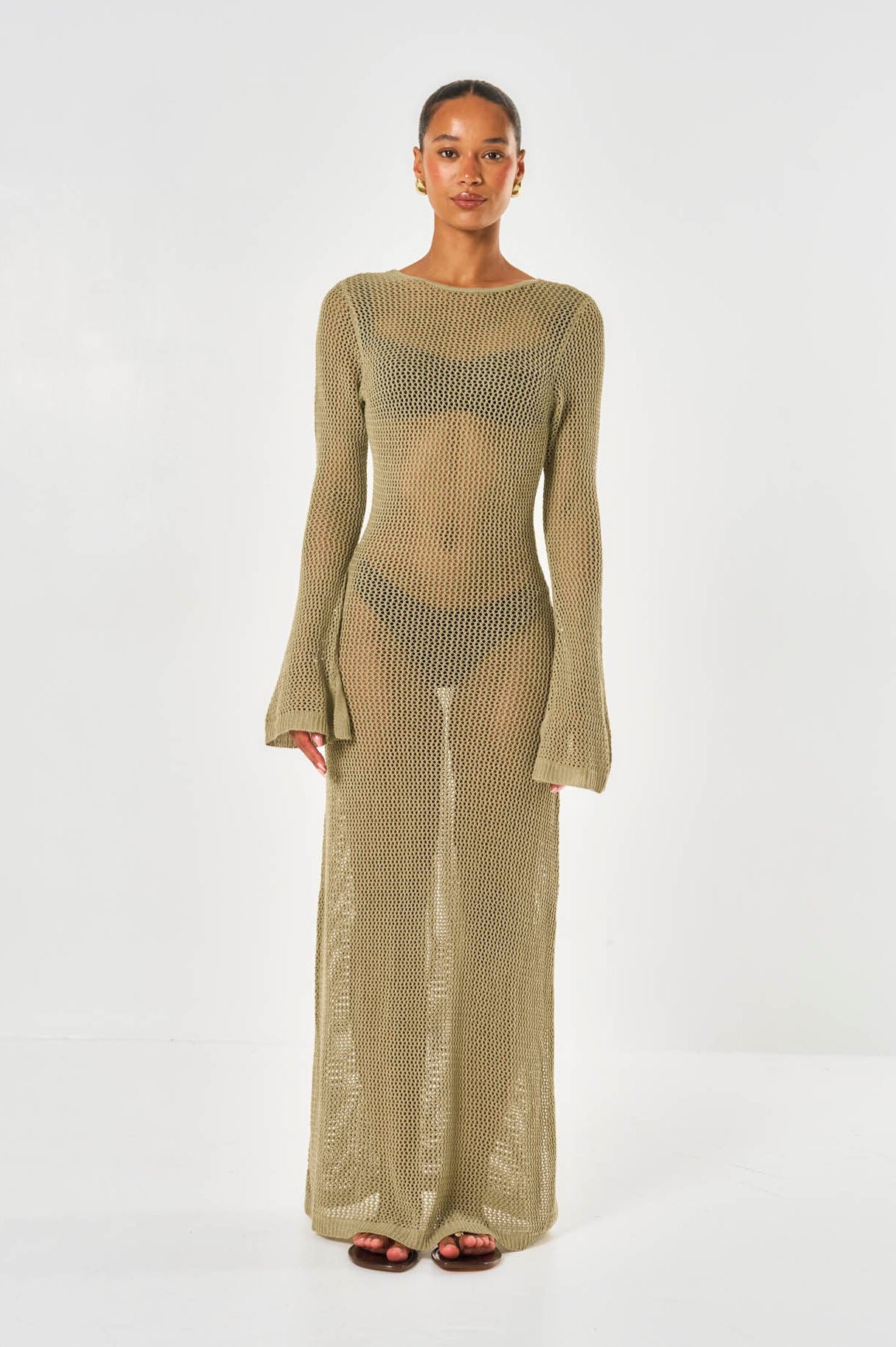 Isla Crochet Maxi Dress - Sage