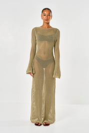 Isla Crochet Maxi Dress - Sage
