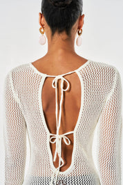 Isla Crochet Maxi Dress - White