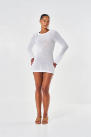 Esme Crochet Mini Dress - White