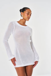 Esme Crochet Mini Dress - White
