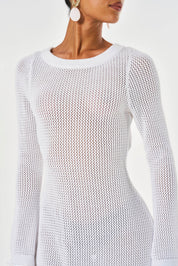 Esme Crochet Mini Dress - White