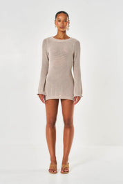 Esme Crochet Mini Dress - Taupe