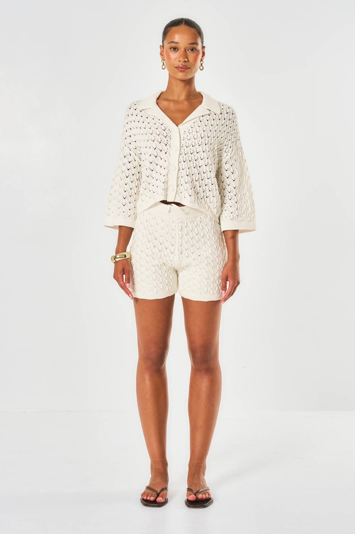 Arabella Crochet Shirt - White