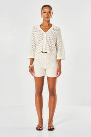 Arabella Crochet Shirt - White