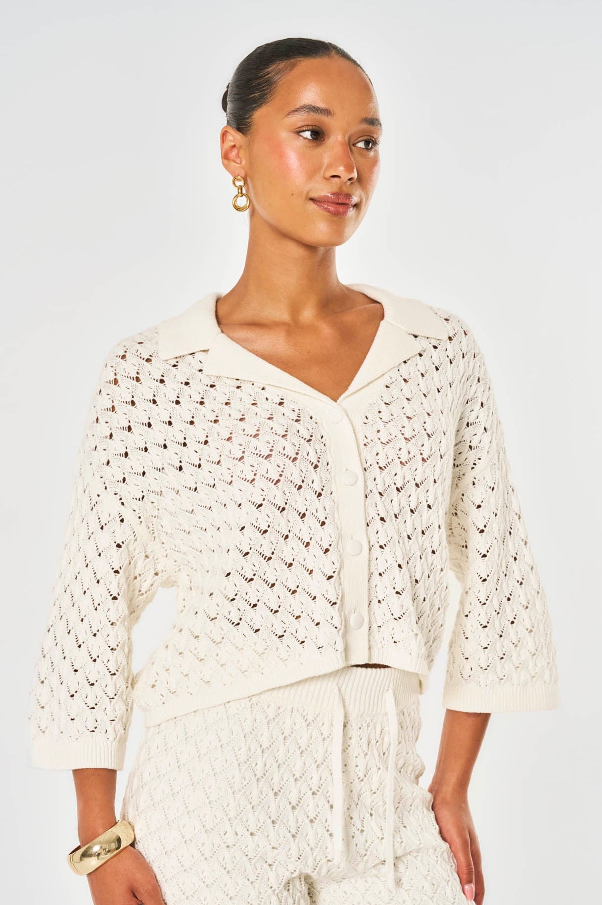 Arabella Crochet Shirt - White