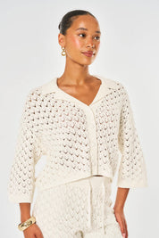 Arabella Crochet Shirt - White