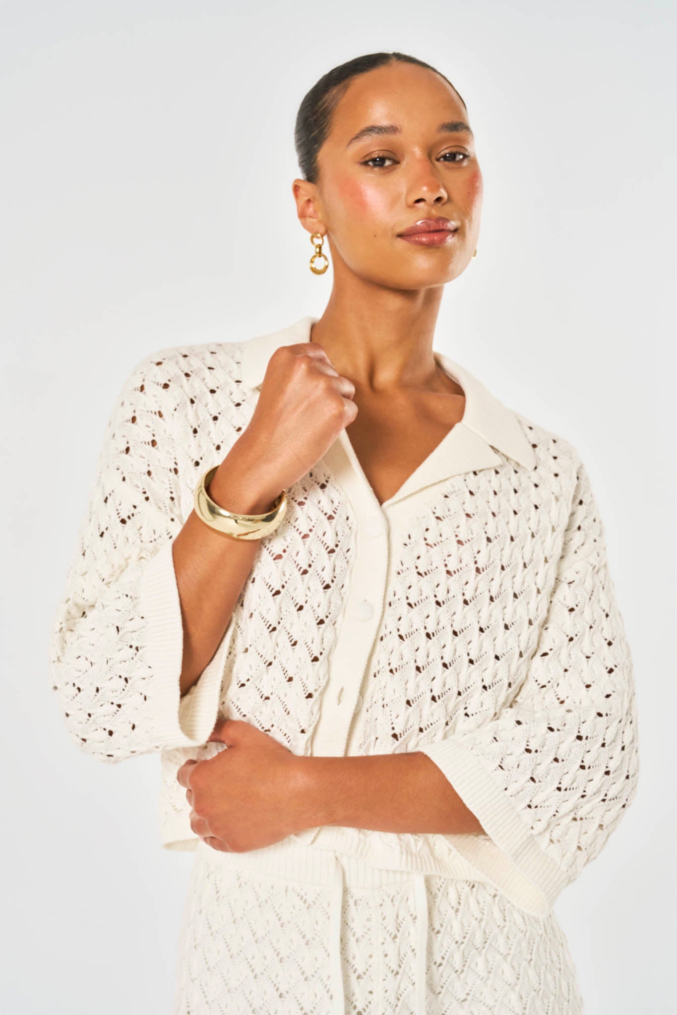 Arabella Crochet Shirt - White