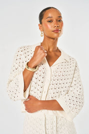 Arabella Crochet Shirt - White