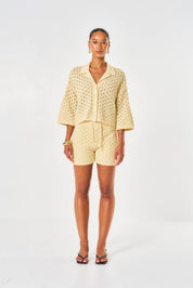 Arabella Crochet Shirt - Yellow