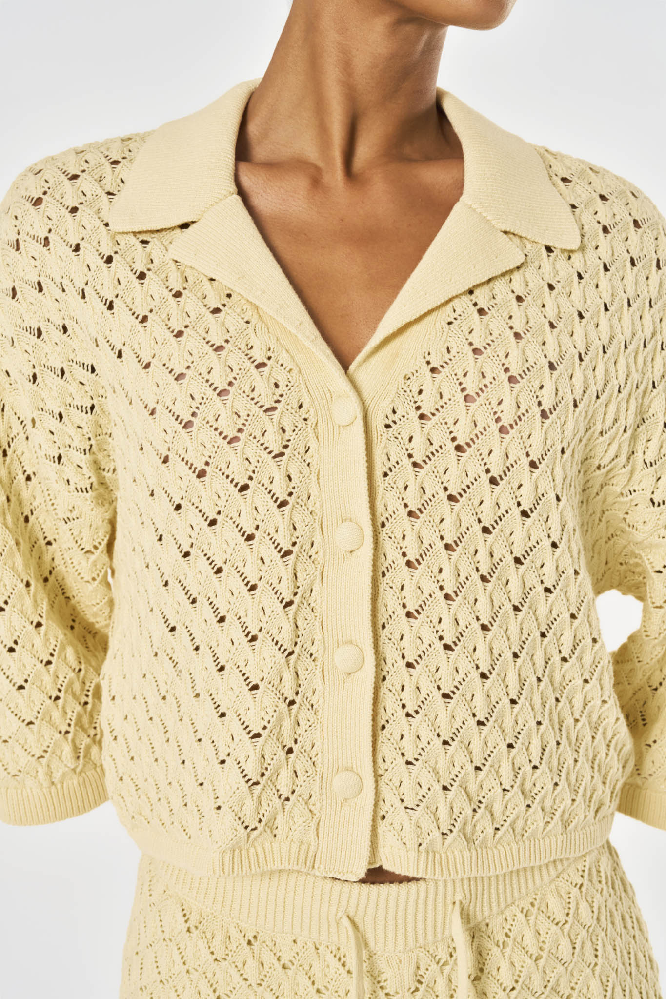 Arabella Crochet Shirt - Yellow