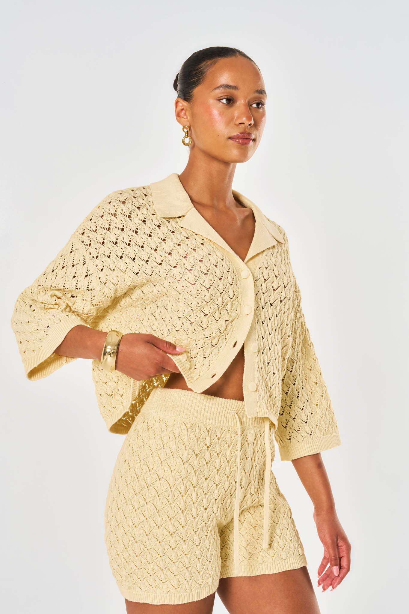 Arabella Crochet Short - Yellow