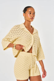 Arabella Crochet Short - Yellow