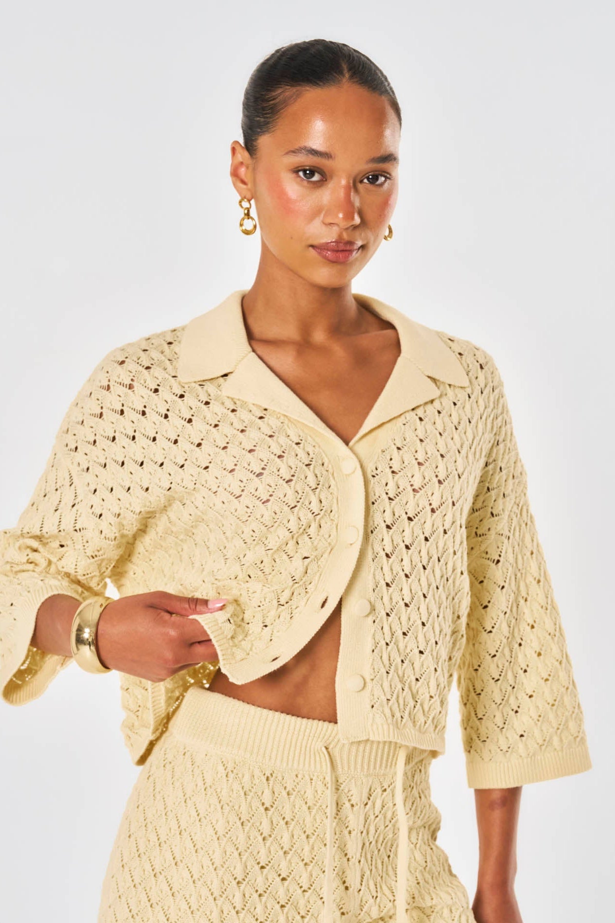 Arabella Crochet Shirt - Yellow