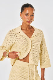 Arabella Crochet Shirt - Yellow
