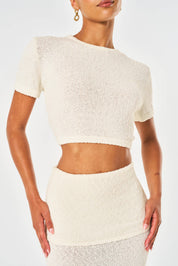 Clara Knit Open Back Top - Off White