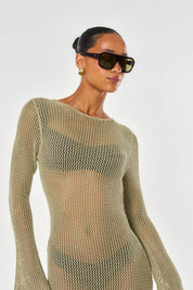 Isla Crochet Maxi Dress - Sage