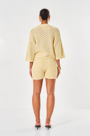 Arabella Crochet Short - Yellow
