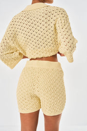 Arabella Crochet Short - Yellow