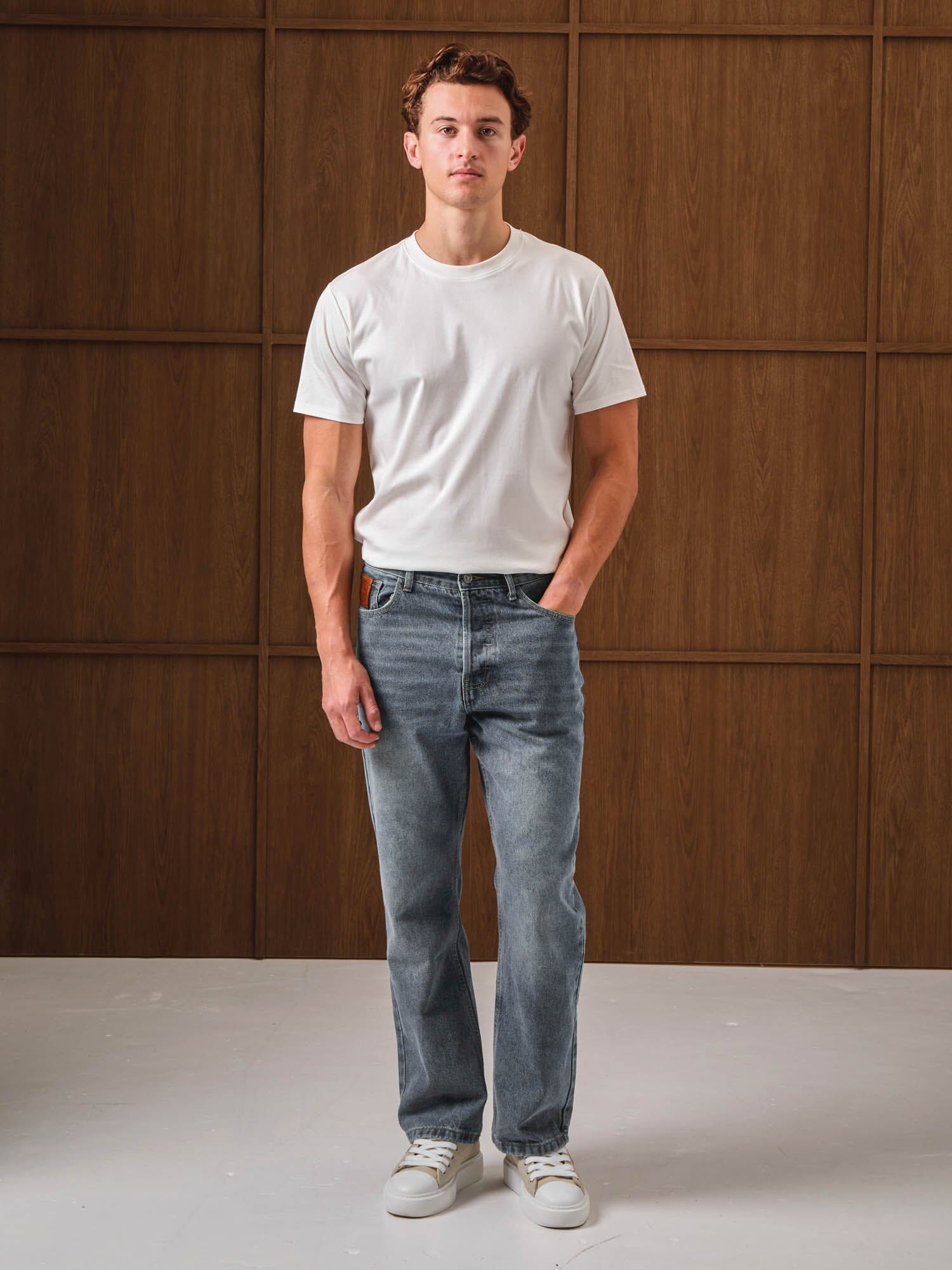 Blue Denim Jean with Embossed Pocket