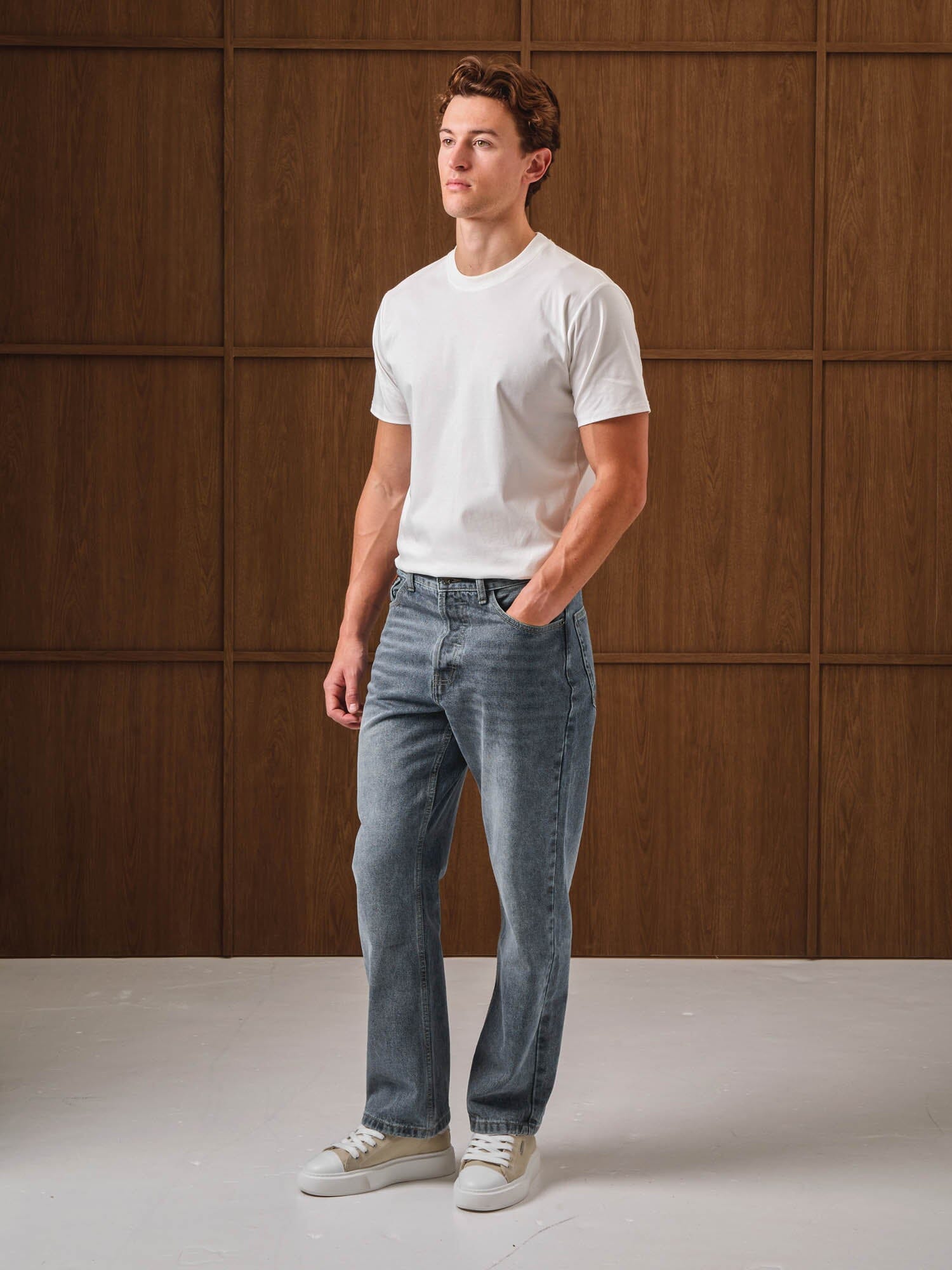 Blue Denim Jean with Embossed Pocket