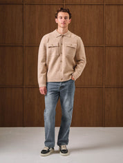 Oat Knitted Overshirt