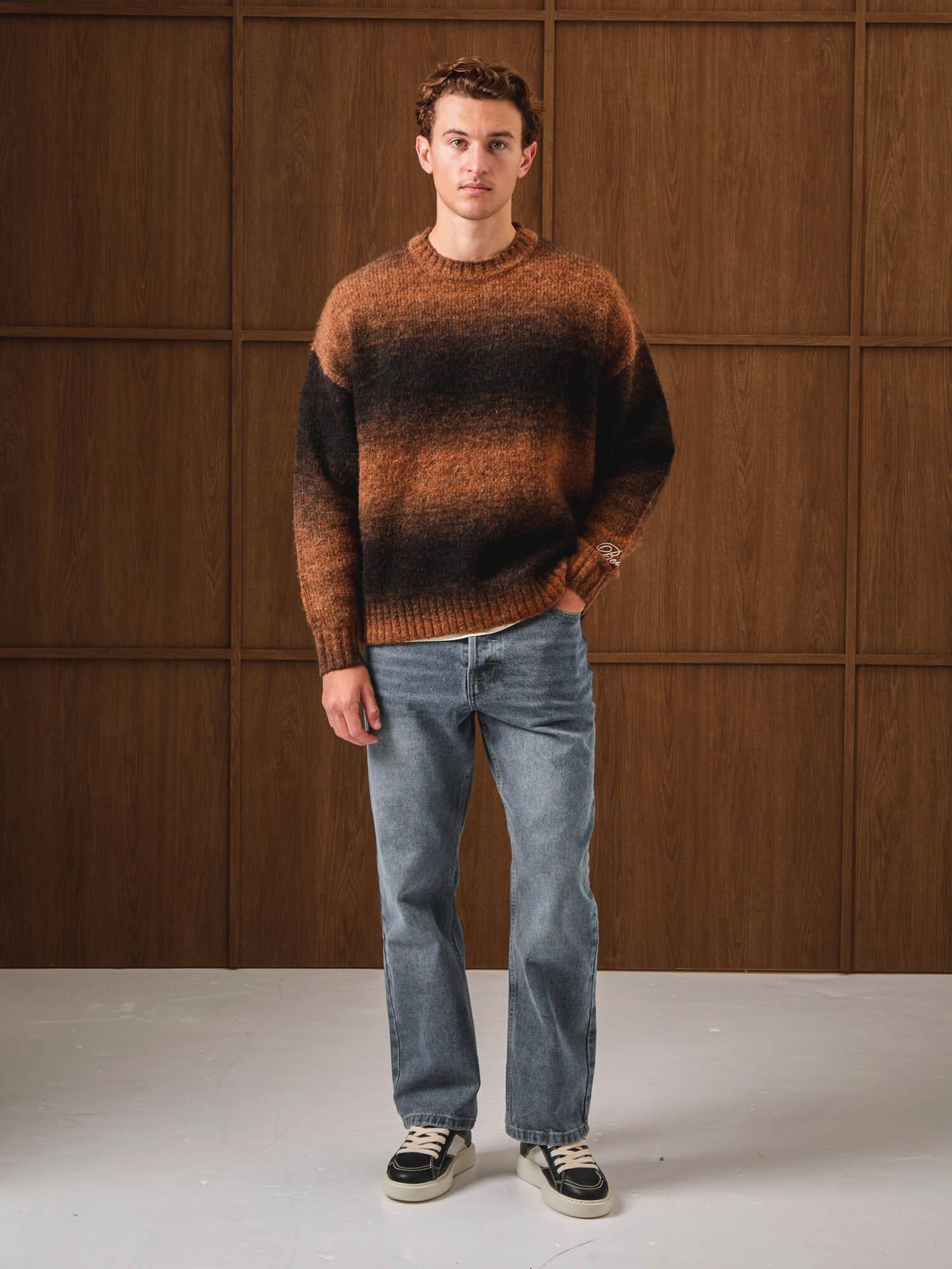 Brown Ombre Oversized Knit Jumper