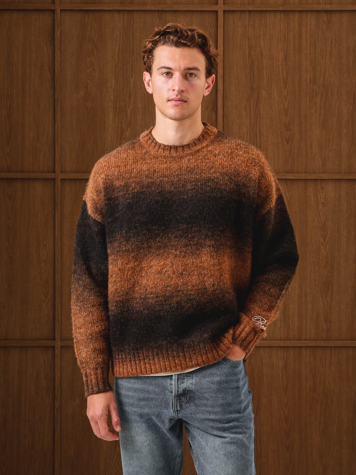 Brown Ombre Oversized Knit Jumper