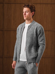 Grey Knitted Bomber