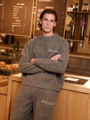 Charcoal Intarsia Knit Jumper