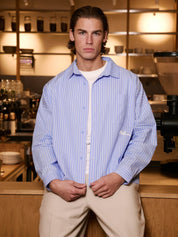 Blue Striped Long Sleeved Shirt