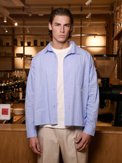 Blue Striped Long Sleeved Shirt