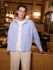 Blue Striped Long Sleeved Shirt