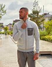 Grey Marl Cargo Pocket Track Jacket