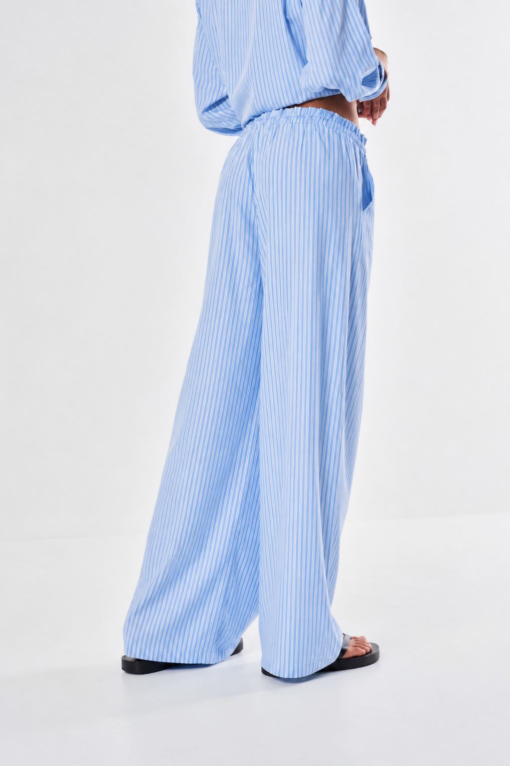 Freya Oversized Striped Trousers - Blue