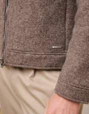 Brown Marl Wool Zip Jacket