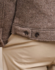 Brown Marl Wool Zip Jacket