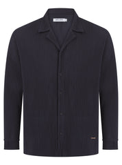 Navy Pleated L/S Shirt