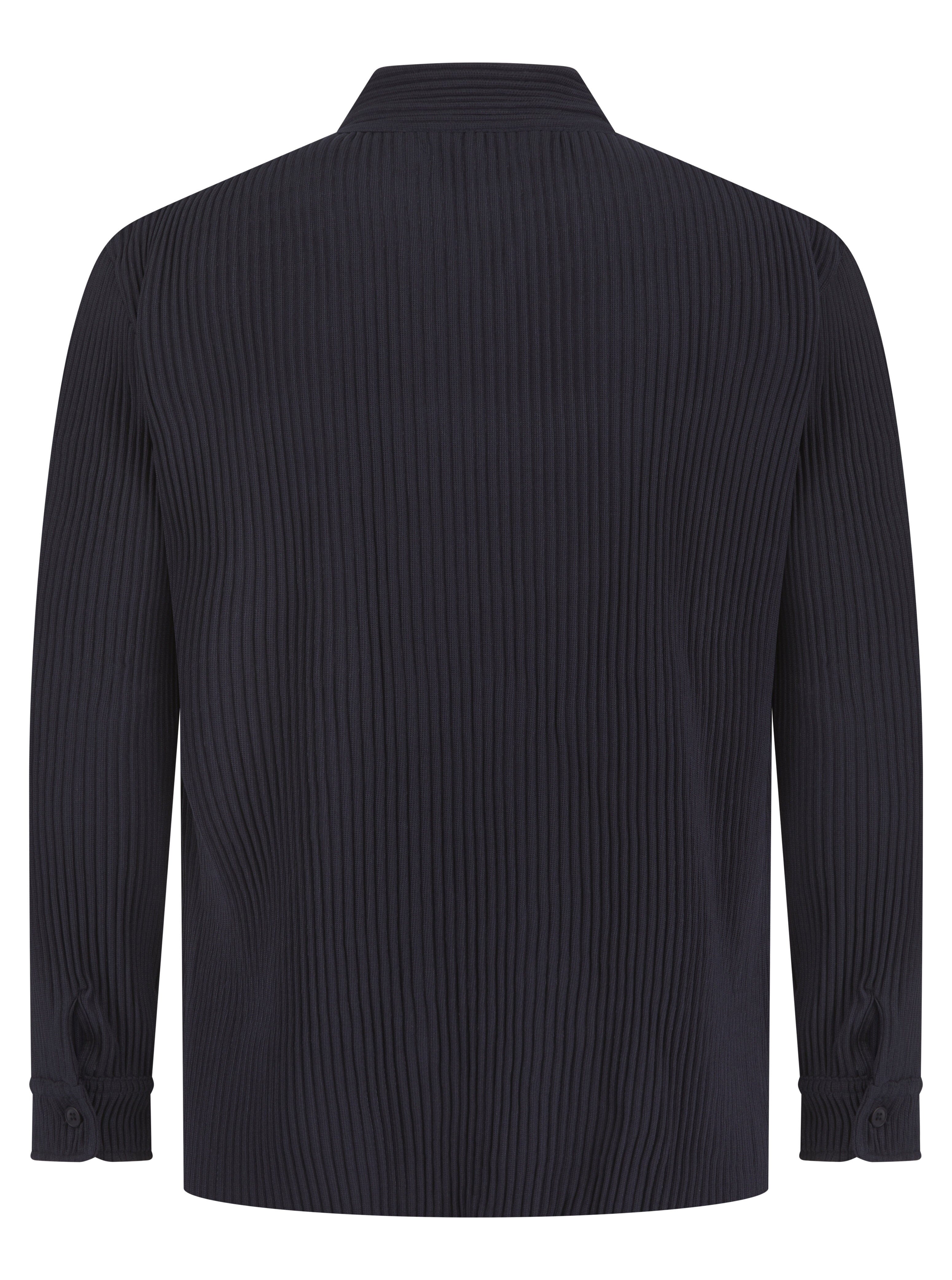 Navy Pleated L/S Shirt