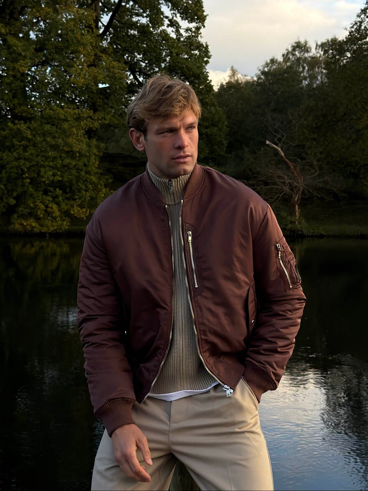 Burgundy Bomber Jacket