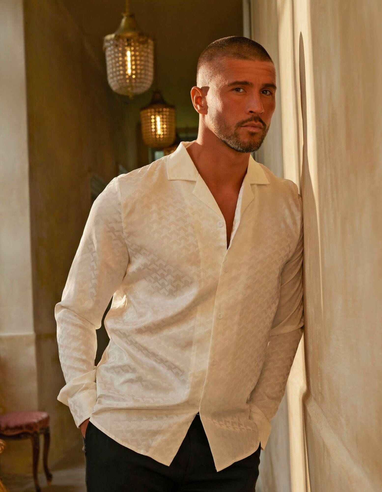 Jacquard White Illusion Shirt