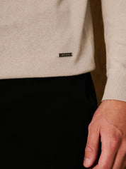 Pebble Knit Half Zip Funnel Neck