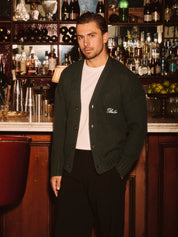 Green Heavyweight Knit Rib Cardigan