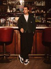 Green Heavyweight Knit Rib Cardigan