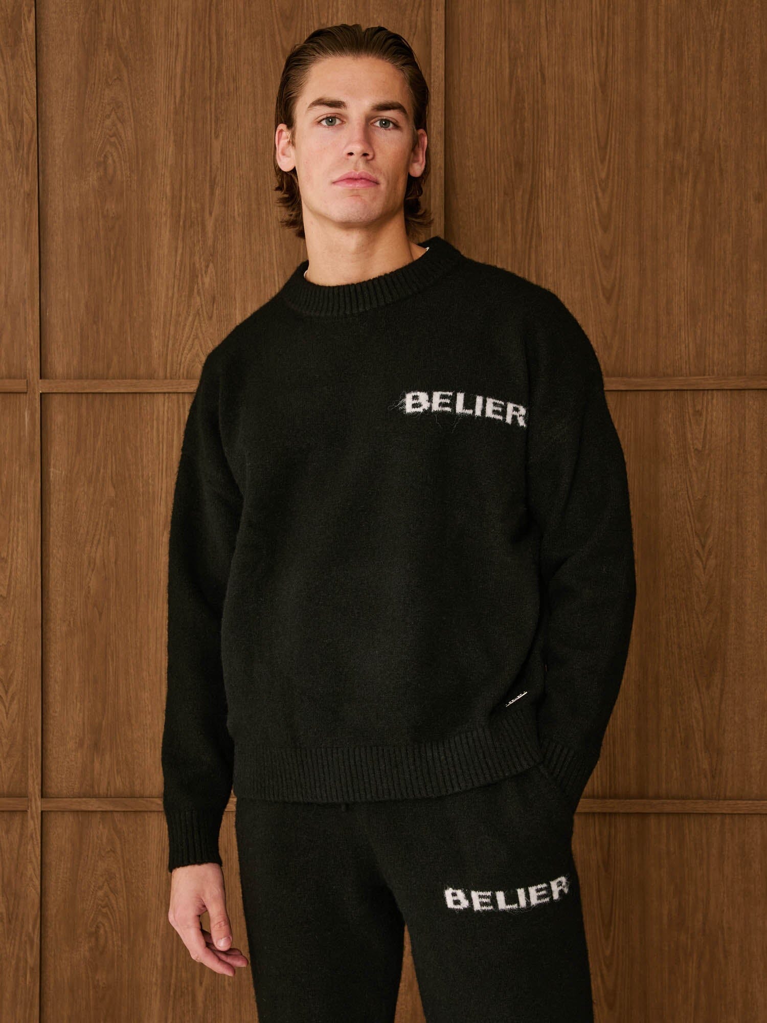 Black Intarsia Knit Jumper