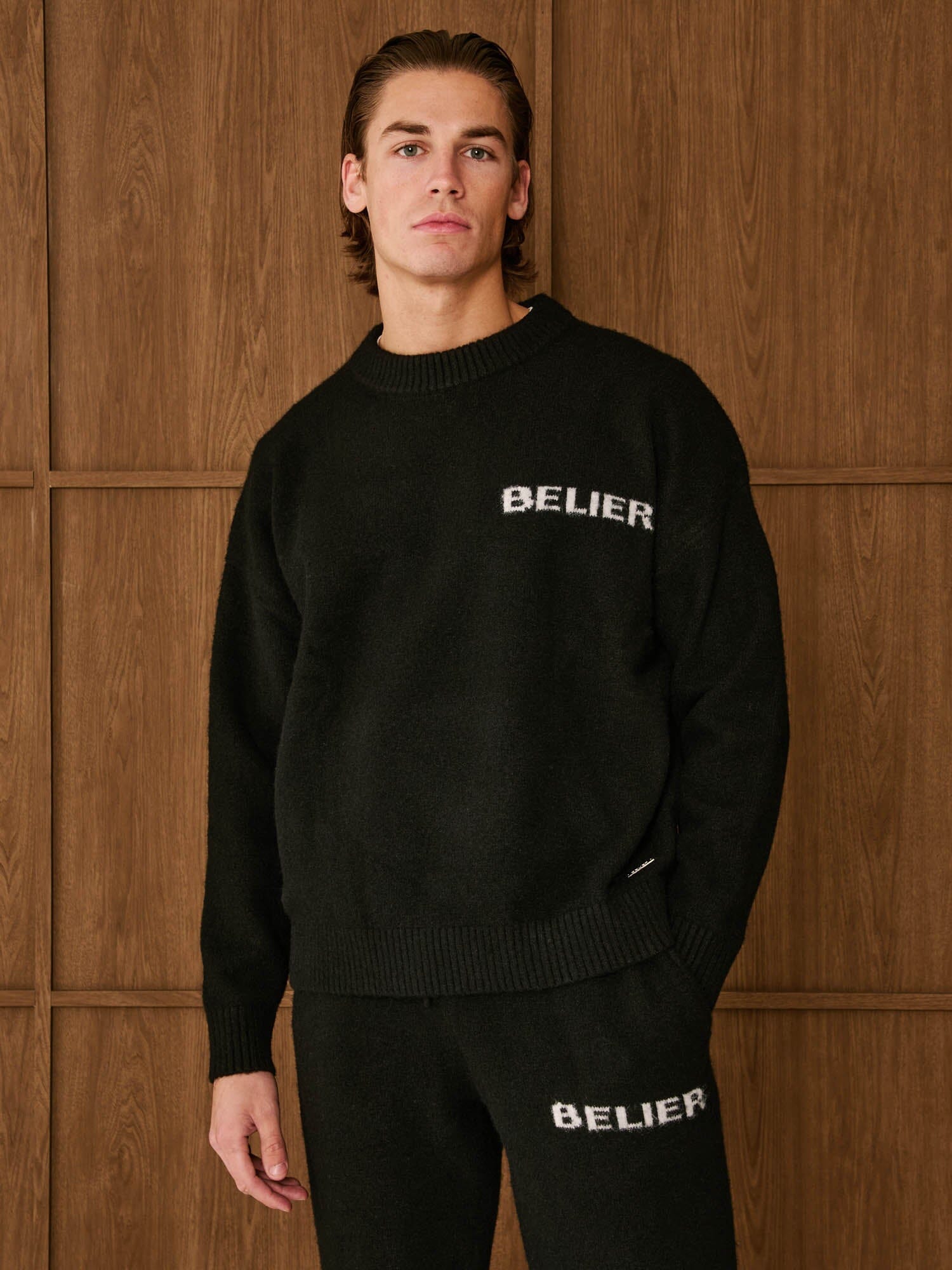 Black Intarsia Knit Jumper