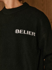 Black Intarsia Knit Jumper